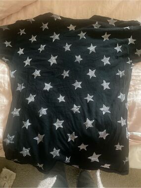 Denim & Supply Ralph Lauren Black Tee with Silver Star Print